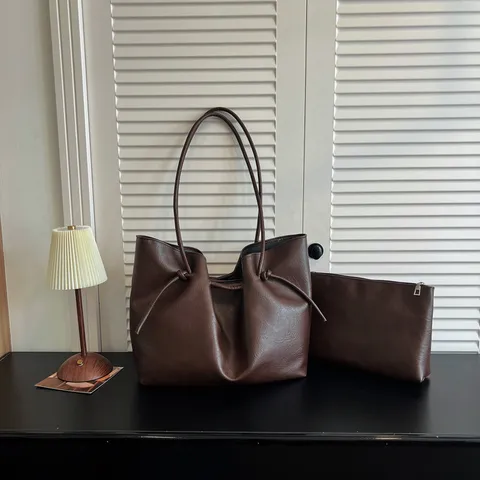 Bolso Tote de Gran Capacidad de Cuero PU Vintage para Mujer Moda Bolso de Hombro Plisado Suave Bolso de Mano de Viaje Casual
