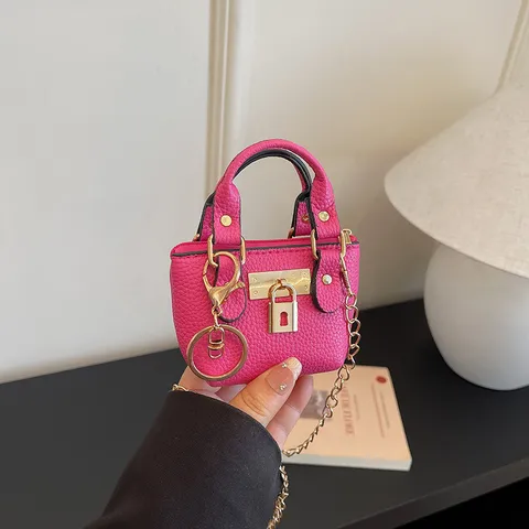 Γυναικείο Mini Crossbody Τσάντα Δέρμα PU Μικρή Τετράγωνη Τσάντα Με Λουράκι Αλυσίδας Μεταλλική Κλειδαριά Casual Τσάντα Χειρός