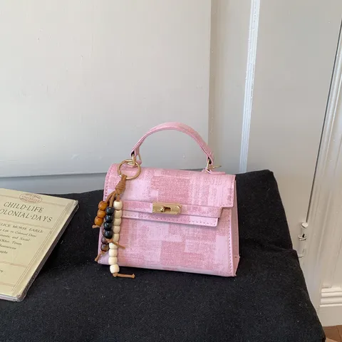 Élégant Sac à Main pour Femmes en Cuir PU Rétro Poignée Supérieure Sac Bandoulière Casual Classique Serrure Métallique Couleur Unie Sac Épaule