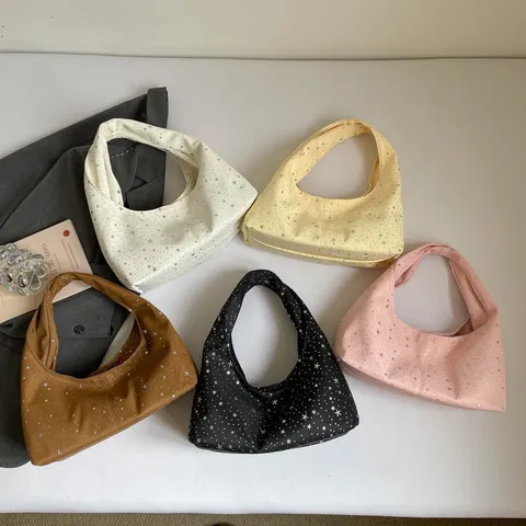 Γυναικείο Casual Nylon Dumpling Τσάντα Ωμου με Σχέδιο Αστεριών Υπομασχάλη Tote Bag Μόδα Φερμουάρ Hobo Bag Καθημερινή Τσάντα Ταξιδιού