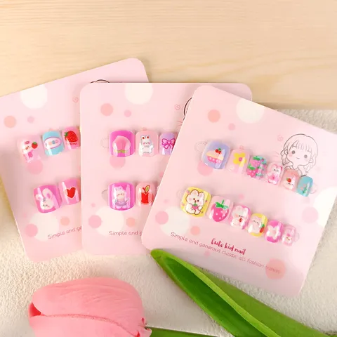 Kinder Aufpressbare Nägel Süße Cartoon Falsche Nägel Dopamin Serie Künstliche Nagelkunst Tipps Für Kinder Tägliche Kleidung