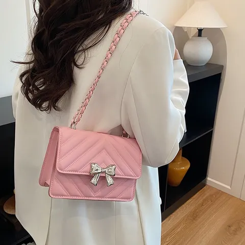 Women Quilted Chain Crossbody Bag PU Leather Luxury Designer Style Small Flap Shoulder Bag Casual Handbag
