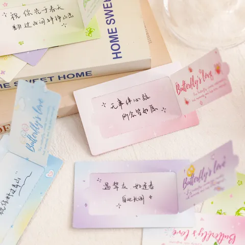 Ins Stil Ästhetische Schmetterling Abriss Nachrichten Karten DIY Scrapbooking Deko Karten Floral Gruß Memo Karten