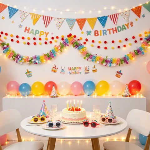 Mehrfarbige Pompon-Girlande DIY Kit Filzball Ornamente Für Geburtstag Party Kinderzimmer Wandbehang Dekorationen Festival Dekor