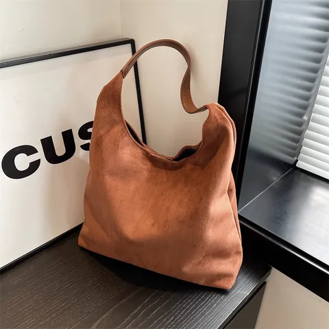 Große Kapazität PU Leder Tragetasche Für Damen Vintage Hobo Umhängetasche Lässig Pendler Handtasche Einheitsfarbe Mode Handtasche