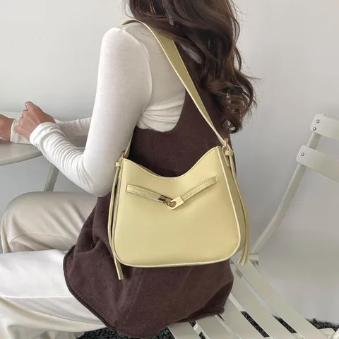 Damen PU Leder Retro Pendeln Umhängetasche Kleine Eimer Tasche Mit Metallschloss Tägliche Casual Crossbody Handtasche