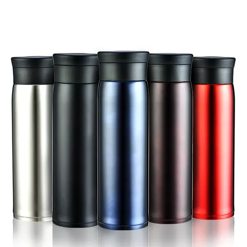 Men's Business Stainless Steel Thermos Cup Portable Vacuum Insulated Water Bottle Straight Office Travel Tumbler