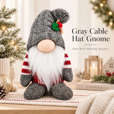 Fabric Knit Christmas Gnome Swedish Tomte Faceless Plush Doll Pom Pom For Festive Holiday Home Party Decoration Ornament