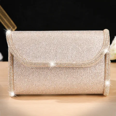 Vrouwen Luxe Strass Avondtas Glanzend Kristal Clutch Portemonnee Bruiloft Feest Crossbody Ketting Schouderpas Voor Dames