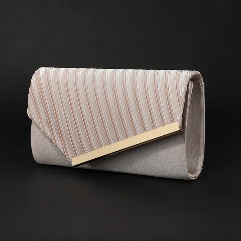Dames Elegante Geplooide Avondtas Metalen Ketting Schoudertas Mode Banket Clutch Portemonnee Voor Feest Bruiloft