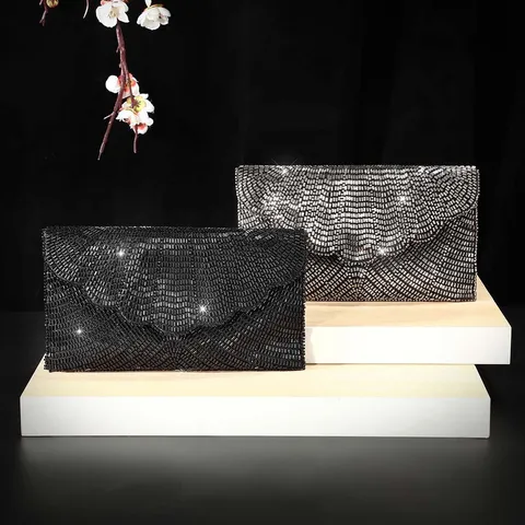 Dames Glitter Pailletten Avondtas Modieuze Envelop Handtas Met Kettingriem Voor Feest Bruiloft