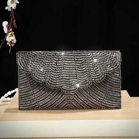 Dames Glitter Pailletten Avondtas Modieuze Envelop Handtas Met Kettingriem Voor Feest Bruiloft