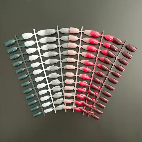 Uñas Postizas Largas Coffin Color Sólido Consejos De Uñas Falsas Sin Aceite Cobertura Completa Uñas Artificiales Para Mujeres Arte De Uñas