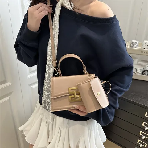 Bolso Bandolera de Cuero PU de Moda para Mujer Bolso de Hombro Casual con Monedero