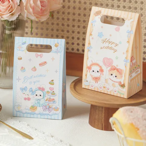 Cartoon Papier Bonbonnière Geschenktüte Süßes Tierdruck Snack Aufbewahrungsbox Für Hochzeit Party Geburtstag Babyparty Gefälligkeiten