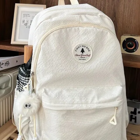Große Kapazität Minimalistisch Karo Rucksack Für Schüler Teenager Lässig Nylon Schule Buch Tasche Reise Computer Tasche