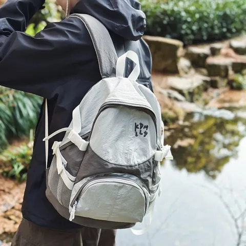 Japanisch Stil Lässig Nylon Rucksack Für Damen Herren Große Kapazität Reise Schule Schultasche Leichter Outdoor Tagesrucksack