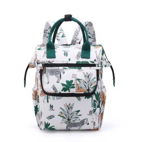 Wasserdichte Große Kapazität Wickeltasche Rucksack Multifunktionale Reise Mutterschaft Baby Windeltasche Mit Nassfach Tropischer Tierdruck