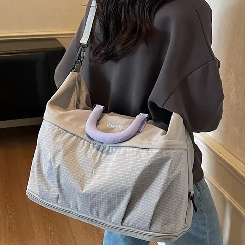 Große Kapazität Reise Duffel Bag Wasserdichter Stoff Weekender Bag Mit Nasstasche Erweiterbare Gepäcktasche Für Sport Geschäft