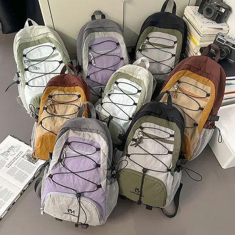 Wasserdichter Oxford-Stoff Kordelzug Rucksack Für Damen Herren Lässiges Reisen Schule Pendeln Outdoor Sport