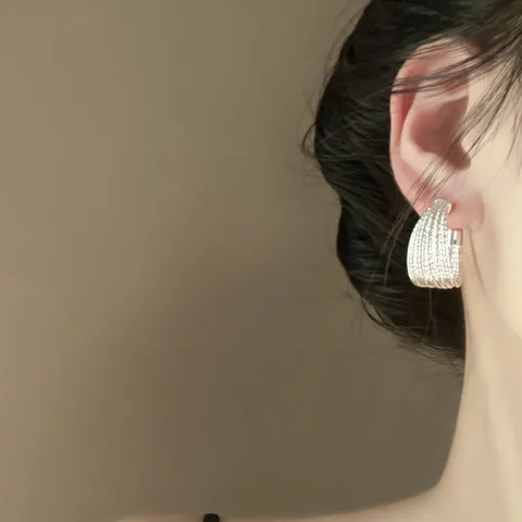 Fashion Alloy Rhinestone Flower Stud Earrings With 925 Sterling Silver Earring Post Elegant Geometric Artificial Pearl Water Drop Earrings For Women Jewelry