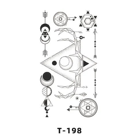 Autocollants de Tatouage Temporaire Imperméables Animaux Géométriques Plumes Fleurs Noir Blanc Coloré Art Corporel Faux Tatouages