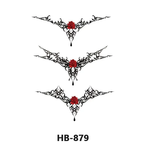 Autocollant de Tatouage Temporaire Imperméable Bras Poitrine Art Corporel Faux Tatouage pour Hommes Femmes Flash Tattoo Design