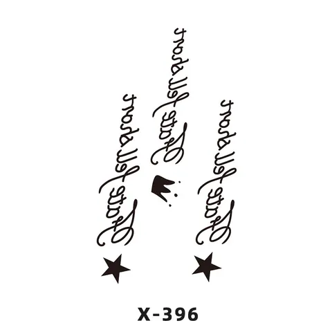 Autocollants de Tatouage Temporaires Imperméables Papillon Floral Géométrique Lettres Anglaises Faux Corps Art Tatouage Autocollant Décalcomanie