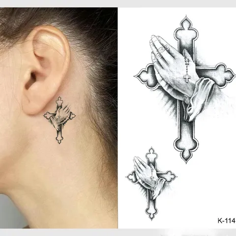 Autocollant de Tatouage Temporaire Imperméable Motif Géométrique Animal Ligne Noire Art Corporel Faux Tatouage Pour Fête Femmes Hommes