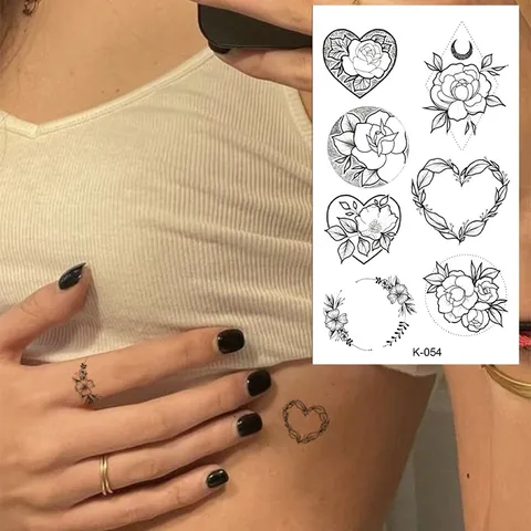 Adesivo per Tatuaggio Temporaneo Totem Geometrico a Trasferimento d'Acqua Impermeabile Arte Corporea Finto Tatuaggio per Festa