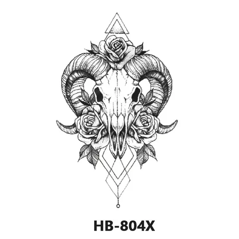 Autocollant de Tatouage Temporaire Imperméable Demi-Bras Design Animal Gothique Dragon Art Corporel Autocollant de Transfert