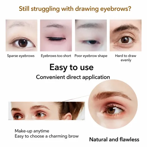 Pegatinas de Tatuaje de Cejas Simuladas Impermeables Efecto Pelo Natural De Larga Duración Maquillaje de Ojos Cosméticos Mujeres Herramientas de Belleza