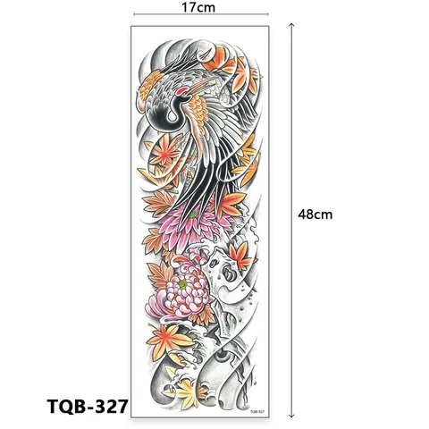 Autocollant de Tatouage Temporaire Grand Bras Complet Imperméable Totem Loup Tigre Crâne Rose Flash Tatouage pour Hommes Femmes Art Corporel