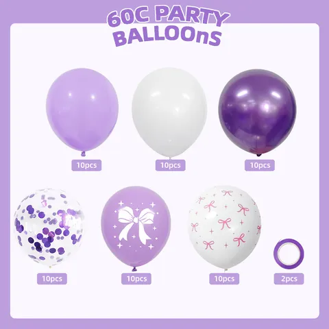 Light Luxury Bow Knot Printed Sequin Balloon Set Latex Balloons For Baby First Birthday Party Decorations Celebration Supplies