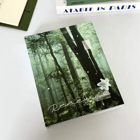 A5 Photocard Binder Hardcover Loose Leaf Photo Album Green Forest Style Card Collect Book Organiser For Kpop Star Cards