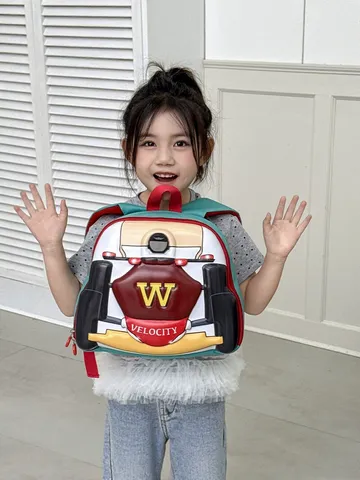 Kids Cartoon Racing Car EVA Hard Shell Backpack Cute Lightweight School Bag For Kindergarten Boys Girls Spine Protection Backpack