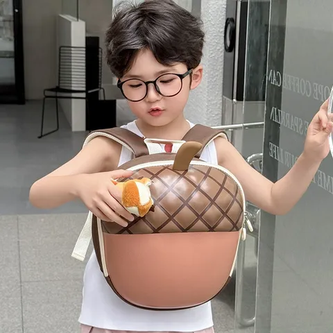 Kids EVA Backpack Cute Hazelnut Shape School Bag Lightweight Cartoon Bookbag For Toddler Boys And Girls Daily Use