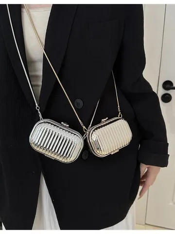 Modieuze Acryl Box Crossbody Tas Voor Dames Luxe Effen Kleur Mini Schouderketting Avondtas Met Sluiting