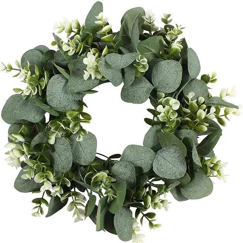 Artificial Eucalyptus Wreath Green Money Leaf Door Hanging Wall Decoration Simulation Plant Garland For Home Decor Greenery