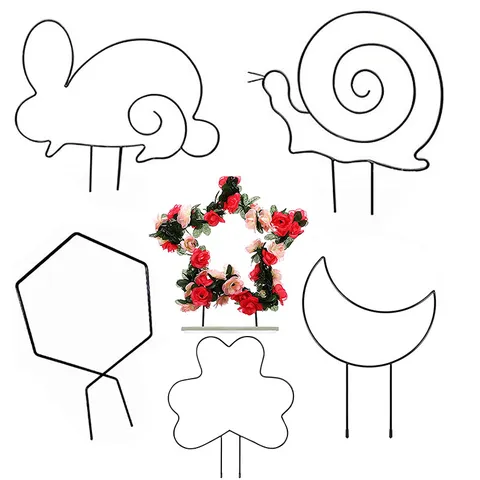 Modern Minimalistisch Eisen Pflanzen Kletterrahmen Geometrische Tier Form Reben Stütze Pfähle Für Garten Topfblumen Rostfrei Rankhilfe