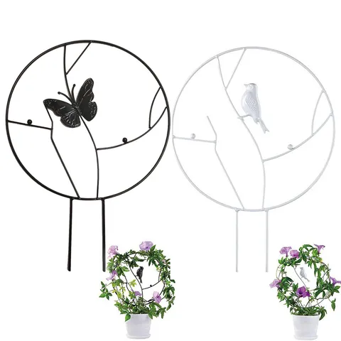 Garten Pflanzen Kletterspalier Metall Stützrahmen Vogel Schmetterling Form Rostfrei Eisendraht Topfblumen Rankenhalter Hof Deko