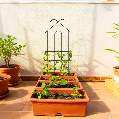 Metal Plant Trellis For Potted Climbing Plants Garden Vine Support Iron Wire Grid For Clematis Ivy Potted Plant Holder