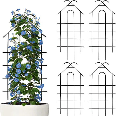 Metal Plant Trellis For Potted Climbing Plants Garden Vine Support Iron Wire Grid For Clematis Ivy Potted Plant Holder