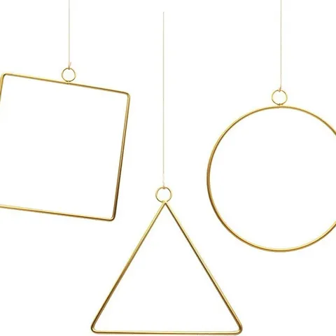 Geometrische Metall Blumenreifen DIY Kranzringe Für Wanddeko Hochzeit Party Dekoration Gold Eisen Kreis Quadrat Dreieck Ring