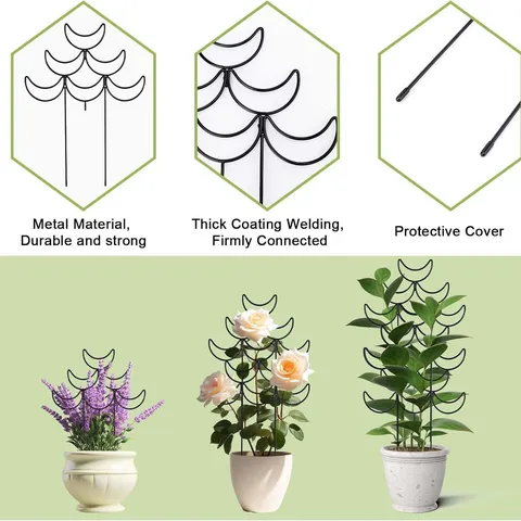 Mondförmige Eisen Rankhilfe Metall Klettergerüst Für Topfpflanzen Innen Garten Dekorative Blumenstütze Gartenbedarf