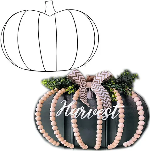 Kürbisform Metall Blumenring DIY Weihnachten Halloween Kranz Eisenring Wandbehang Rahmen Für Festival Haus Dekoration