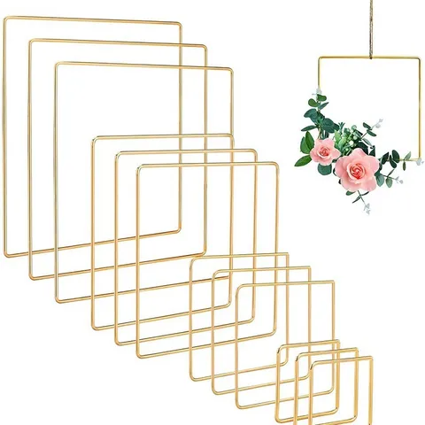 Geometrische Metall Makramee Ringe Gold Dreieck Quadrat Blumenkranz Eisenreifen Für DIY Traumfänger Weihnachten Dekoration