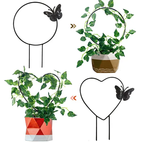 Metall Rankgitter Schmetterling Dekorative Garten Pflanzenstütze Herz Rund Eisen Rankhilfe Für Kletterpflanzen Topfblumen
