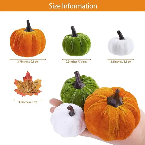 Künstliche Samt Schaumstoff Kürbisse Ahornblätter Dekoration Erntedankfest Herbst Halloween Festival Haus Tisch Deko Ornamente Handwerk Geschenk