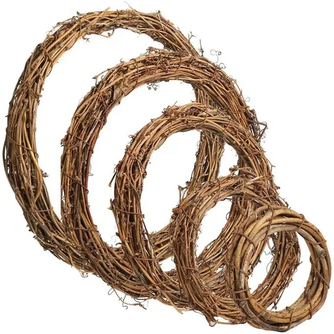 Natürlicher Rattan Kranz DIY Handgewebter Rebenring Für Weihnachten Ostern Neujahr Türdekoration Florale Bastelbedarf